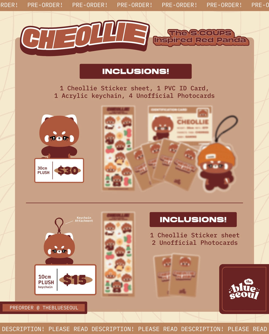 Cheollie | A S.Coups Inspired Cherry (Red) Panda Plush [PREORDER ENDED]